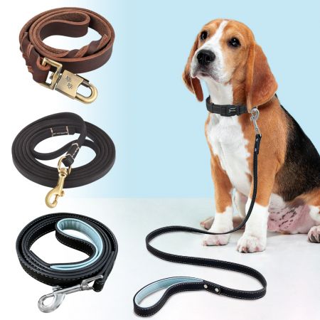 Guinzaglio in pelle spessa all'ingrosso. - Guinzaglio in pelle intrecciata all'ingrosso.